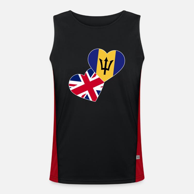 Drapeau de la Barbade Bayan barbadien Débardeur respirant contrasté Homme 