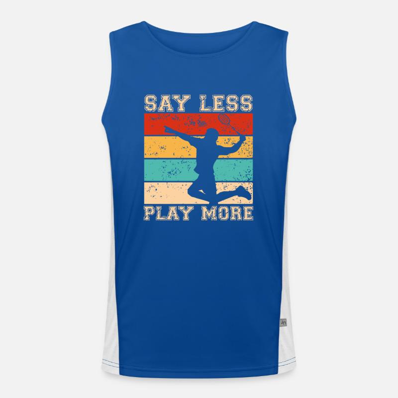 Talk less, play more Men's Functional Contrast Tank Top 