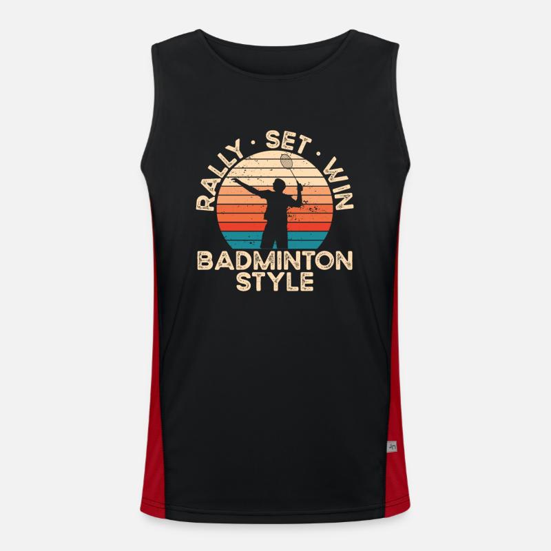 Bunte Badminton kunst Funktionelles Kontrast-Tank Top für Männer 