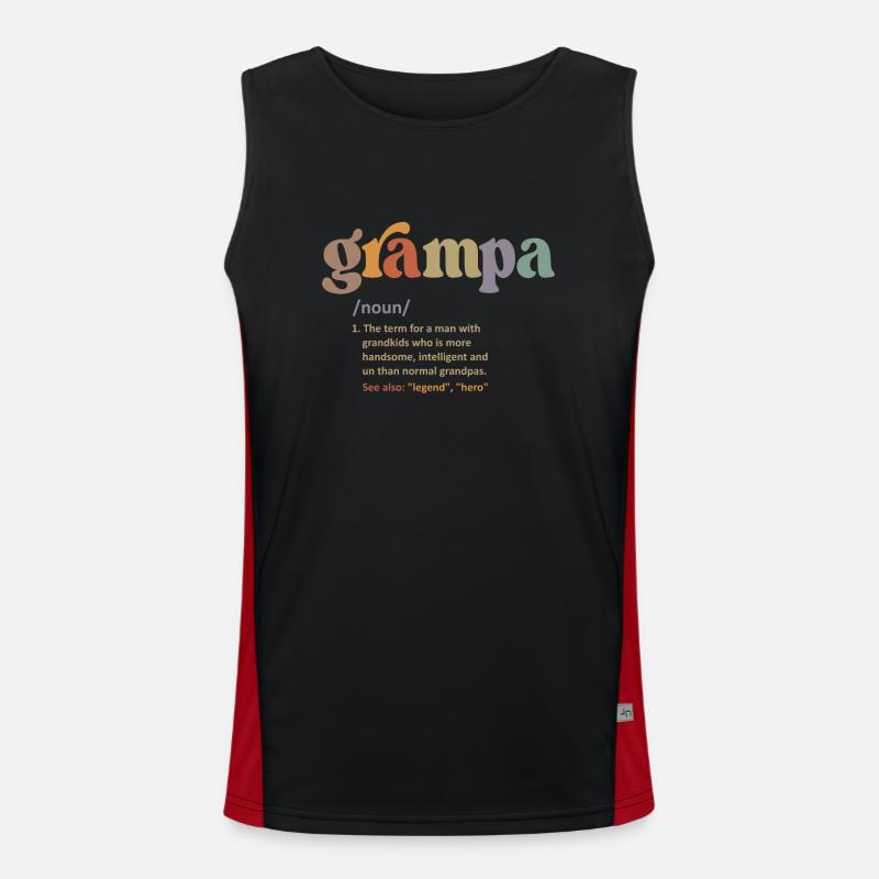 Grampa Definition Funny Dictionary Men's Functional Contrast Tank Top 