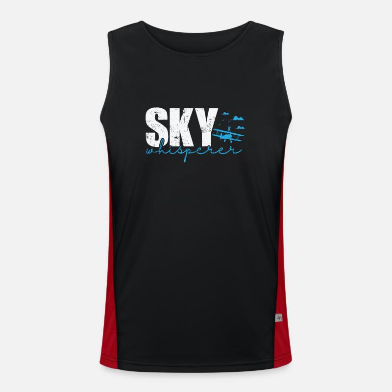 Sky Whisperer Wing Walker Hobby Funktionelles Kontrast-Tank Top für Männer 