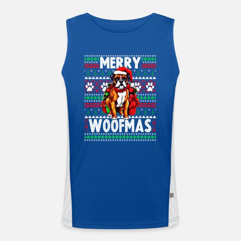 Dog Lover Christmas - Lustiger hässlicher Weihnachtspullover Funktionelles Kontrast-Tank Top für Männer 