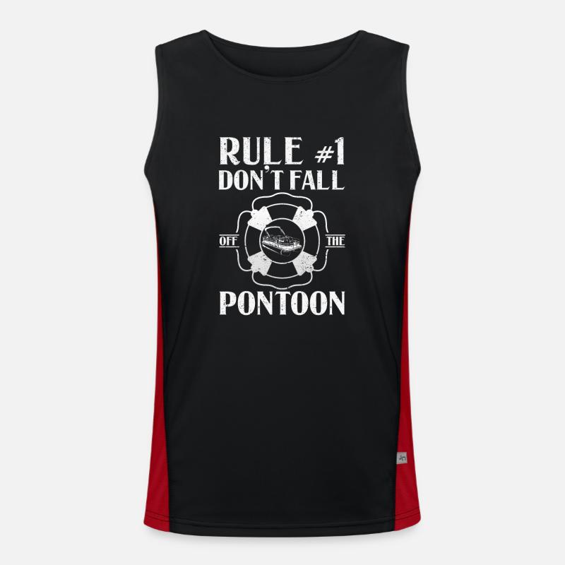 Regel Nummer 1 Fallen Sie nicht vom Pontonboot Funktionelles Kontrast-Tank Top für Männer 