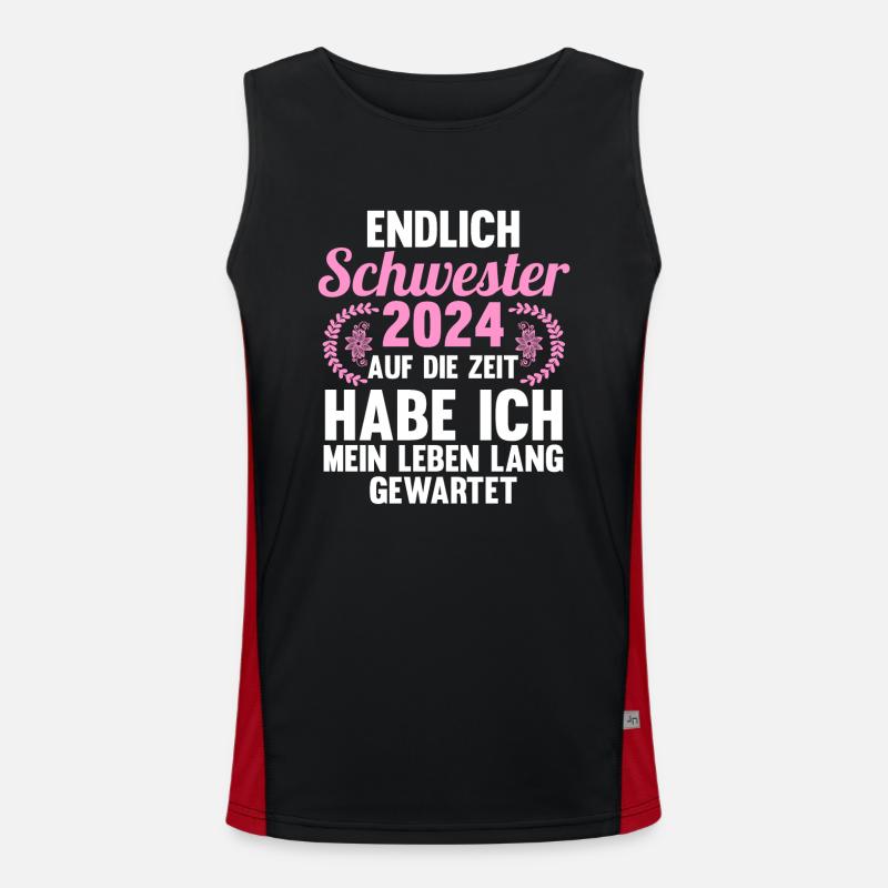 Werdende Schwester 2024 Funktionelles Kontrast-Tank Top für Männer 