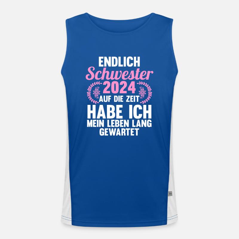 Werdende Schwester 2024 Funktionelles Kontrast-Tank Top für Männer 