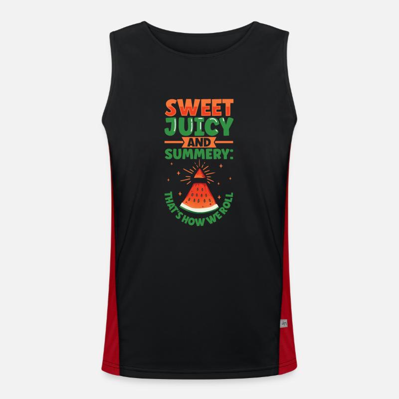 Watermelon Funny Fruit Funny Saying Men's Functional Contrast Tank Top 