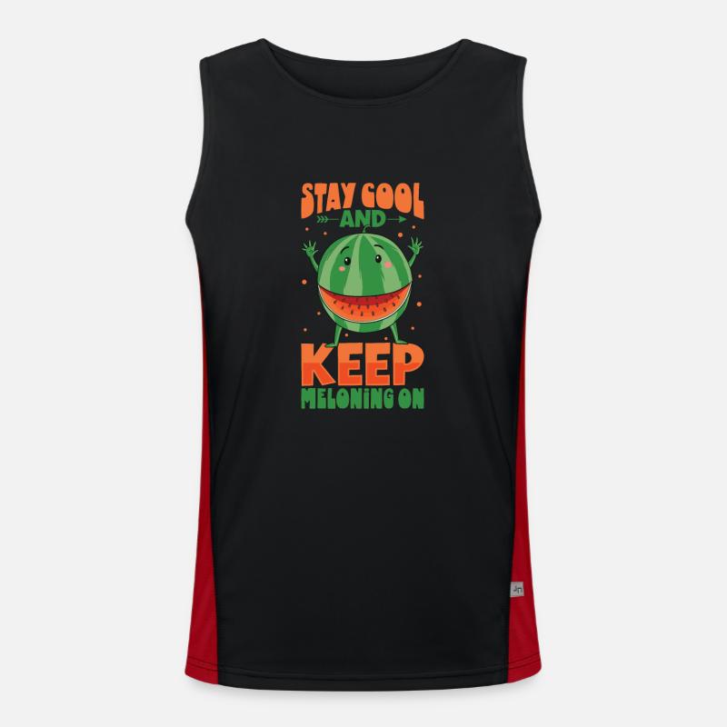 Watermelon Funny Fruit Funny Saying Men's Functional Contrast Tank Top 
