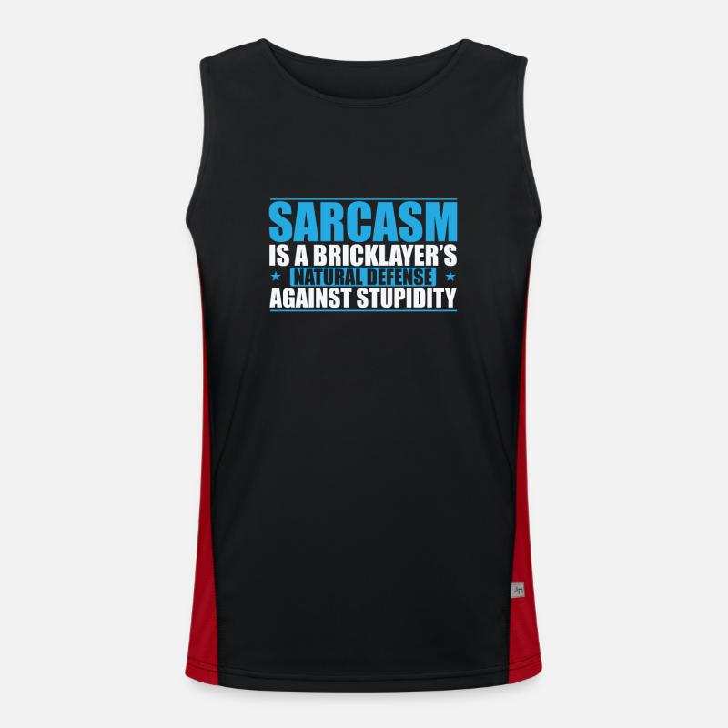Sarcasm is a Bricklayer's natural Handwerker Funktionelles Kontrast-Tank Top für Männer 