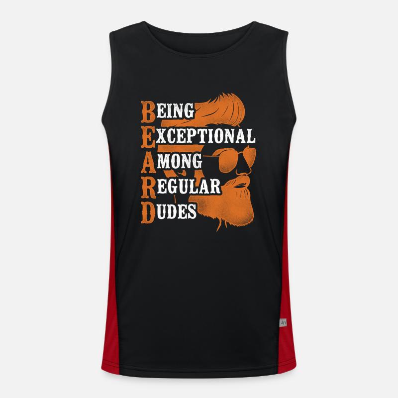 Beard Lover Bearded Man Ginger Funktionelles Kontrast-Tank Top für Männer 