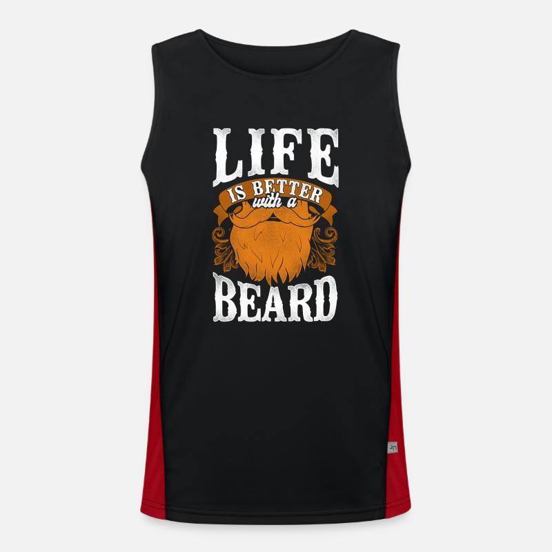 Beard Lover Bearded Man Ginger Funktionelles Kontrast-Tank Top für Männer 
