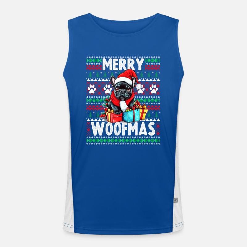 Pull de Noël moche Chien bouledogue Français - Chien Ch Débardeur respirant contrasté Homme 
