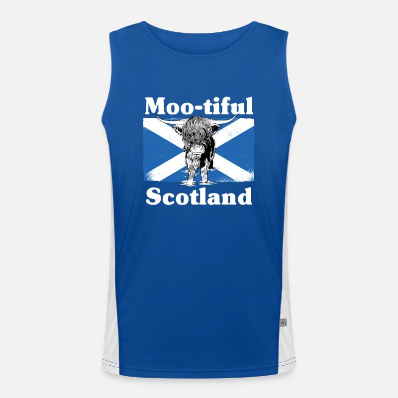 Moo-tiful - Schottland Funktionelles Kontrast-Tank Top für Männer 