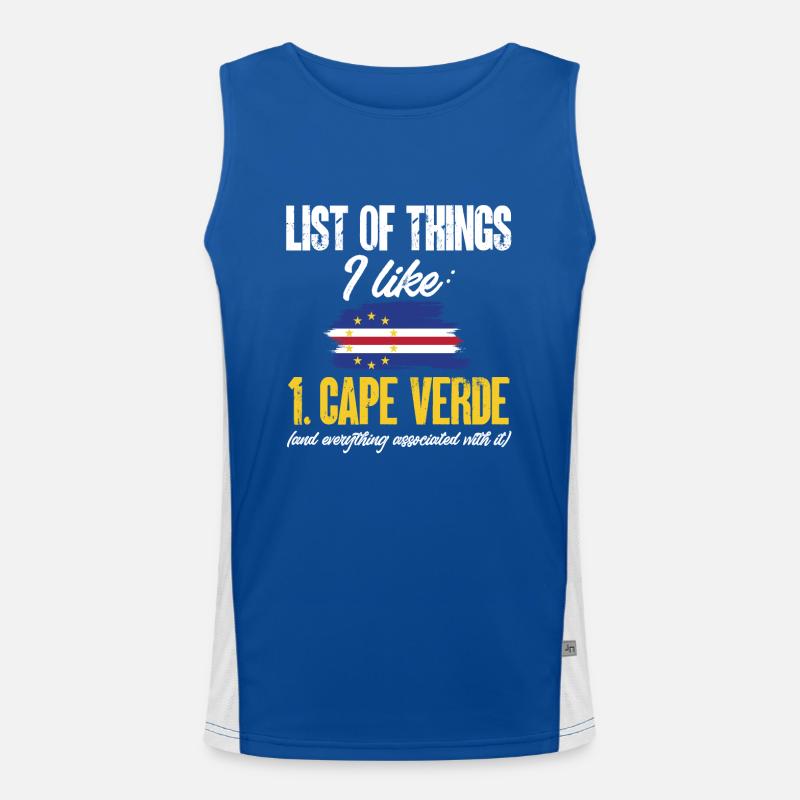 Cape Verde flag Cabo Verde flag Men's Functional Contrast Tank Top 