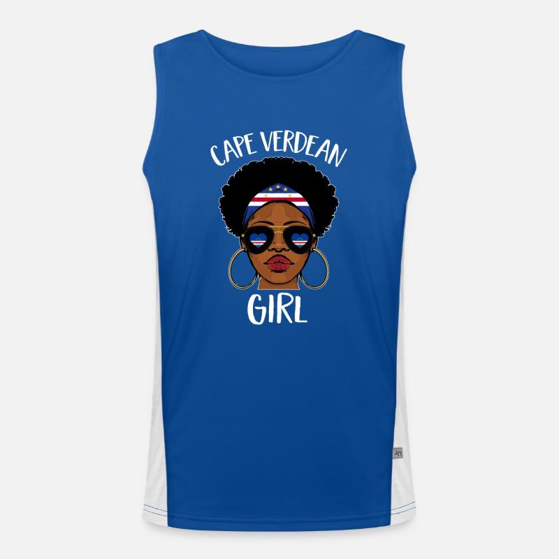 Cape Verde flag Cabo Verde flag Men's Functional Contrast Tank Top 