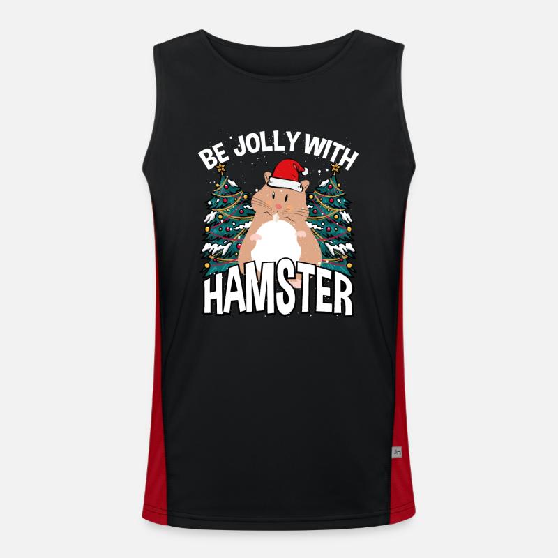 Be cheerful with hamsters - Men's Functional Contrast Tank Top - black/red