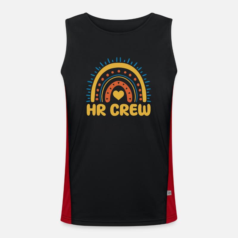 HR Crew Boho Regenbogen Human Resources Funktionelles Kontrast-Tank Top für Männer 