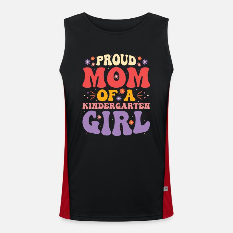 Stolze Mutter Eines Kindergartenmädchens Funktionelles Kontrast-Tank Top für Männer 