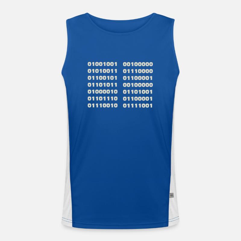 I Speak Binary Code Funny Computer Scientist Coder Men's Functional Contrast Tank Top 