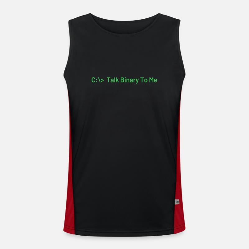 Sprich Binär Zu Mir Lustiges Coder Programmierer Funktionelles Kontrast-Tank Top für Männer 