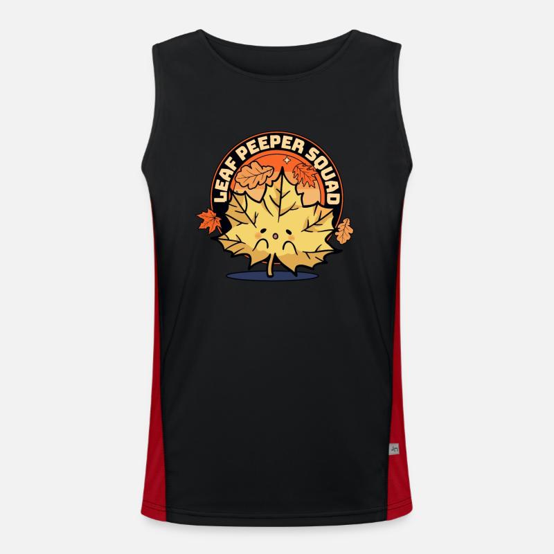 Leaf Peeper Squad Herbst Laub Leaf Peeping Herbst Funktionelles Kontrast-Tank Top für Männer 