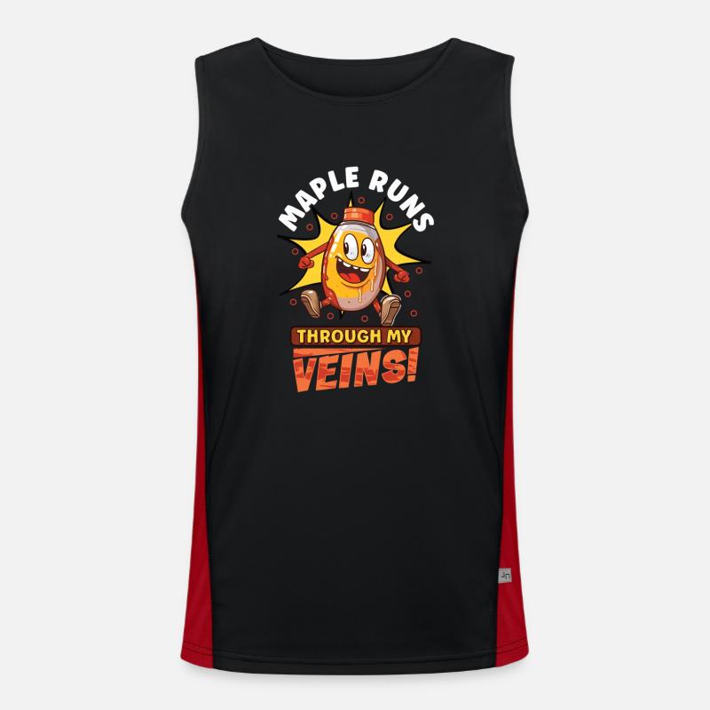 Maple syrup Canada tradition and cones Men's Functional Contrast Tank Top 