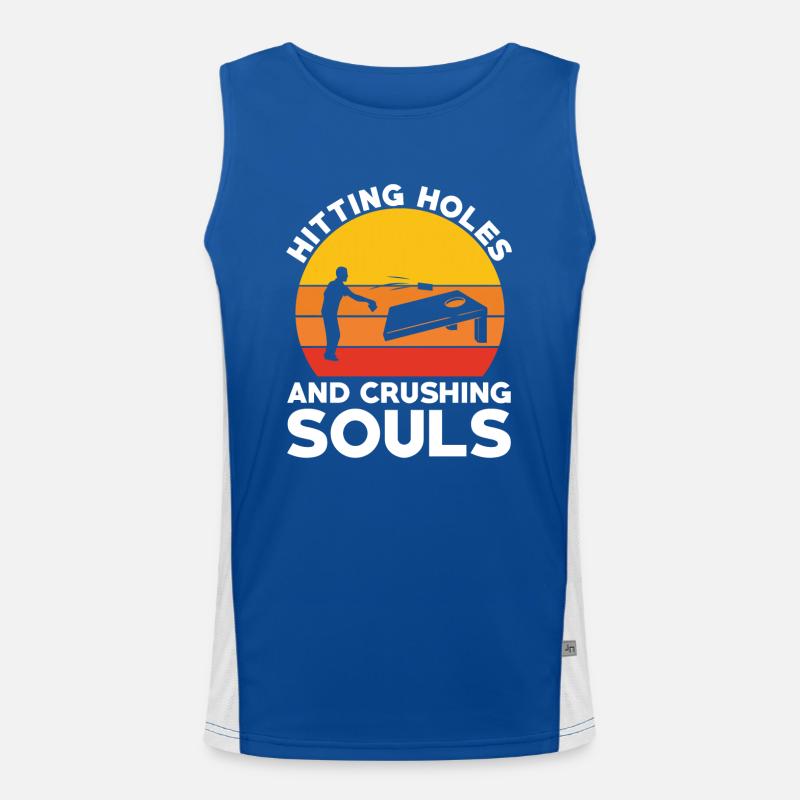 Cornhole Spiel Cornhole Spruch Funktionelles Kontrast-Tank Top für Männer 