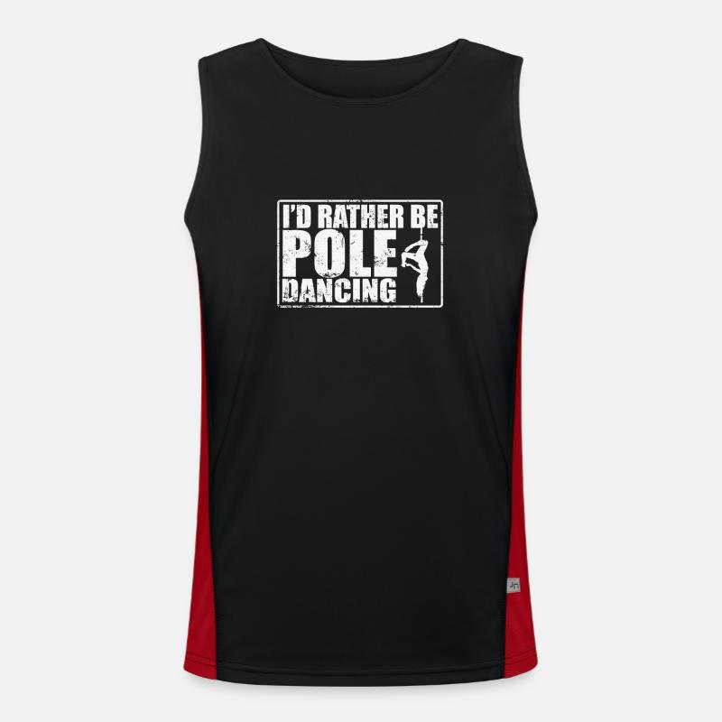 I'd rather be Pole Dancing Stange Funktionelles Kontrast-Tank Top für Männer 