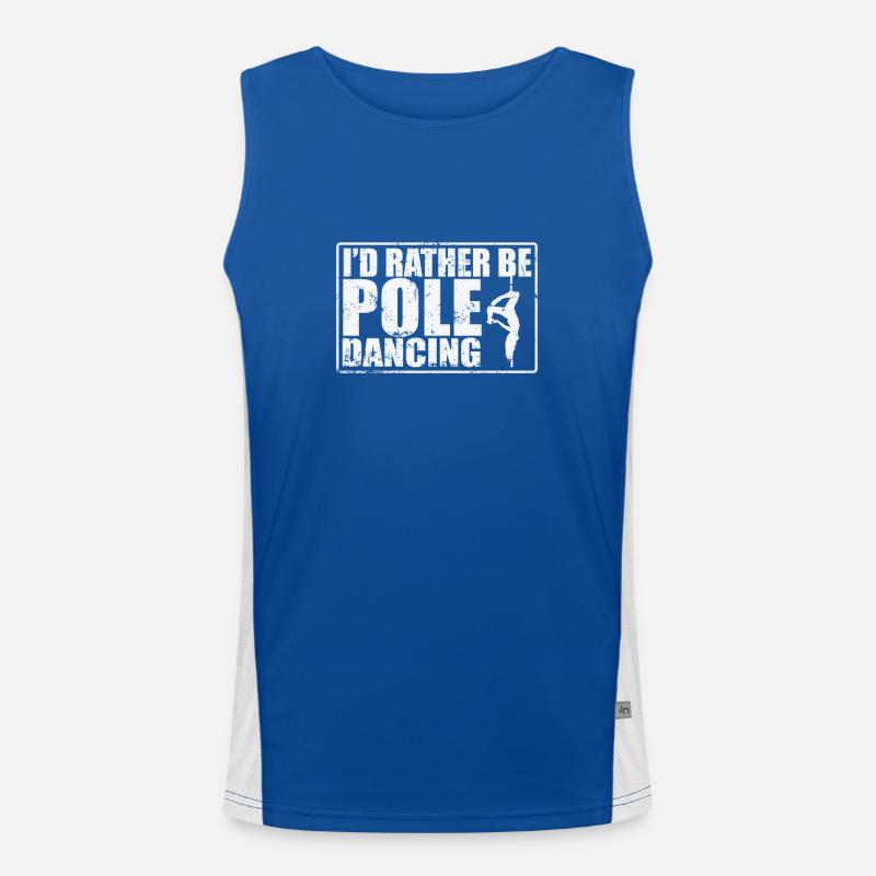 I'd rather be Pole Dancing Stange Funktionelles Kontrast-Tank Top für Männer 