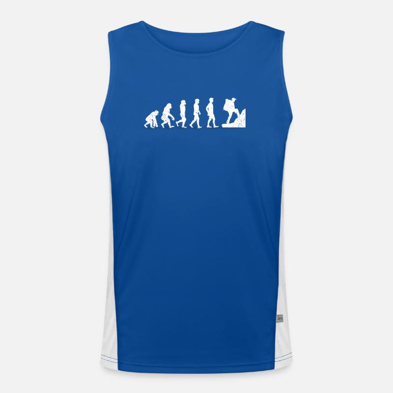 Funny Hike Human Evolution Cool Men's Functional Contrast Tank Top 