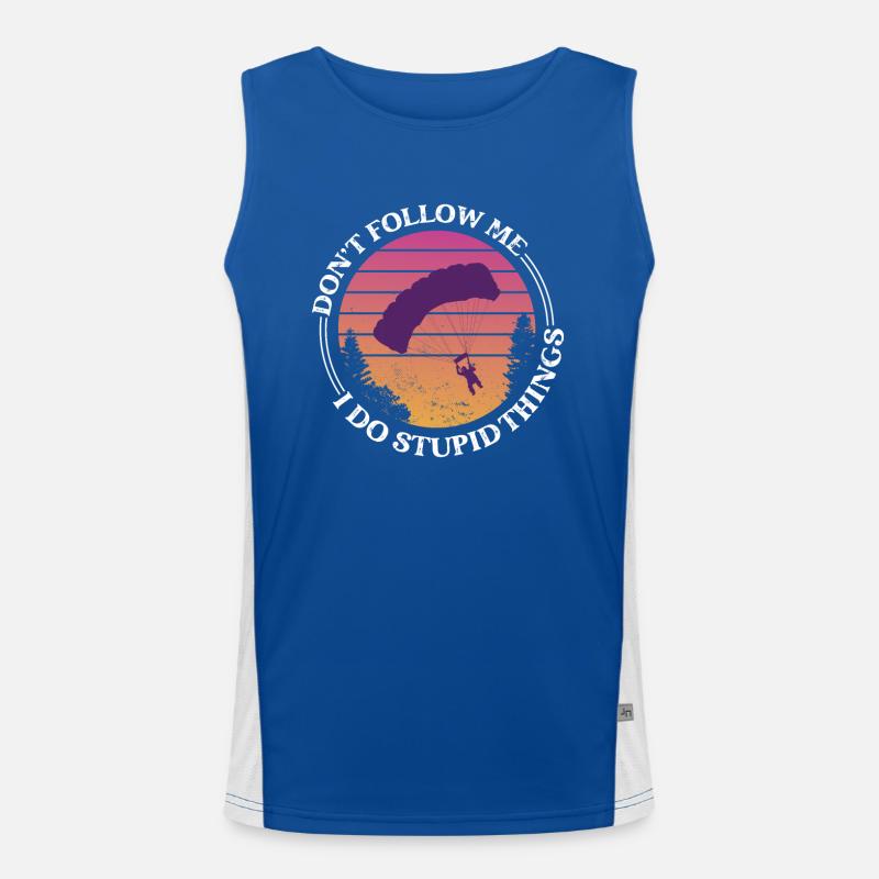 Don't Follow Me I Do Stupid Things Skydiver Skydiv Funktionelles Kontrast-Tank Top für Männer 