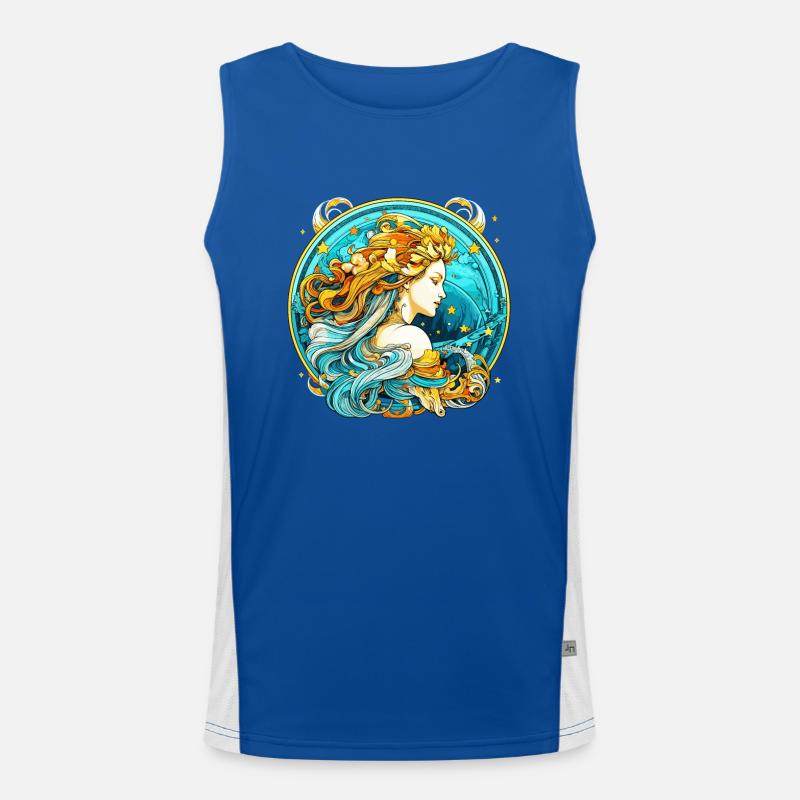 Wassermann Astrologie Sternzeichen Design - Cool Aquarius Funktionelles Kontrast-Tank Top für Männer 
