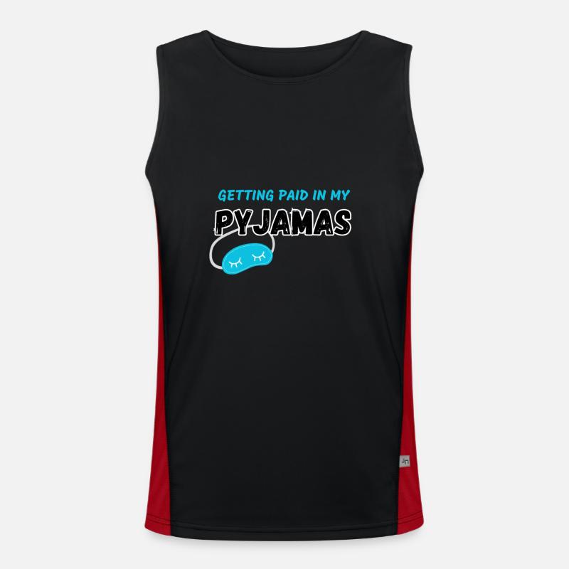 Getting Paid In My Pyjamas - Men's Functional Contrast Tank Top  - black/red