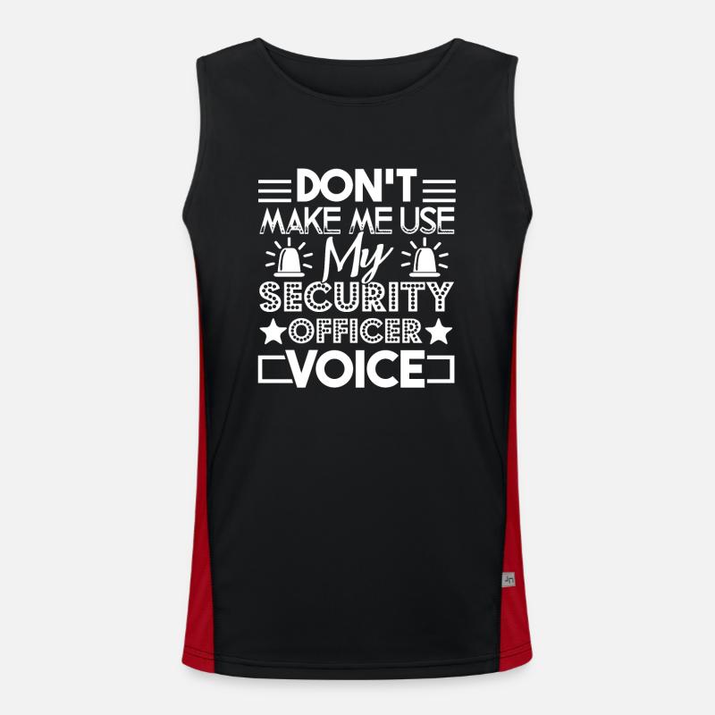 Don't Make Me Use My Security Officer Voice Men's Functional Contrast Tank Top 