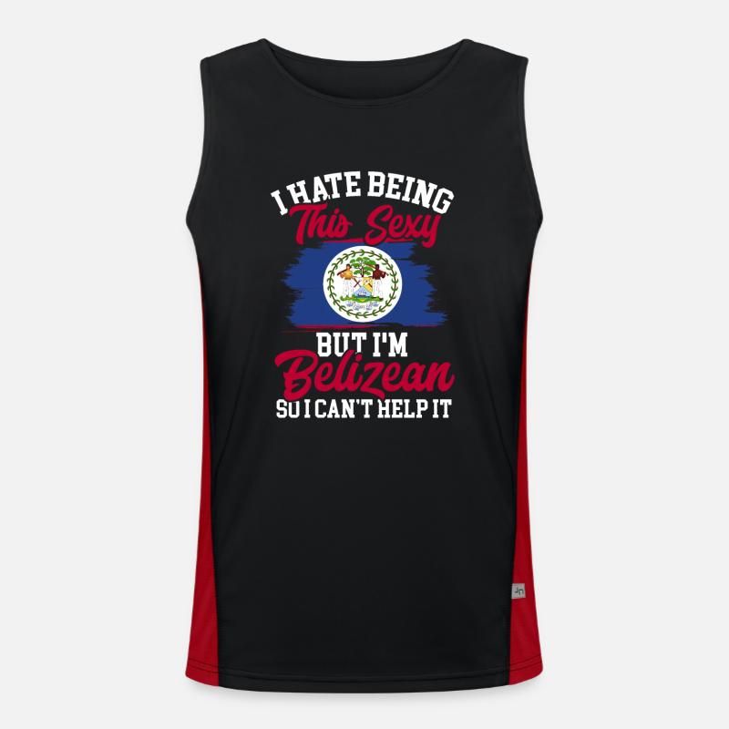Belize Flag Belizean Men's Functional Contrast Tank Top 