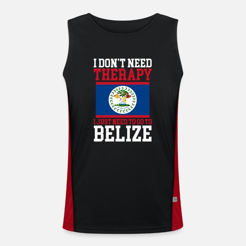 Belize Flag Belizean Men's Functional Contrast Tank Top 