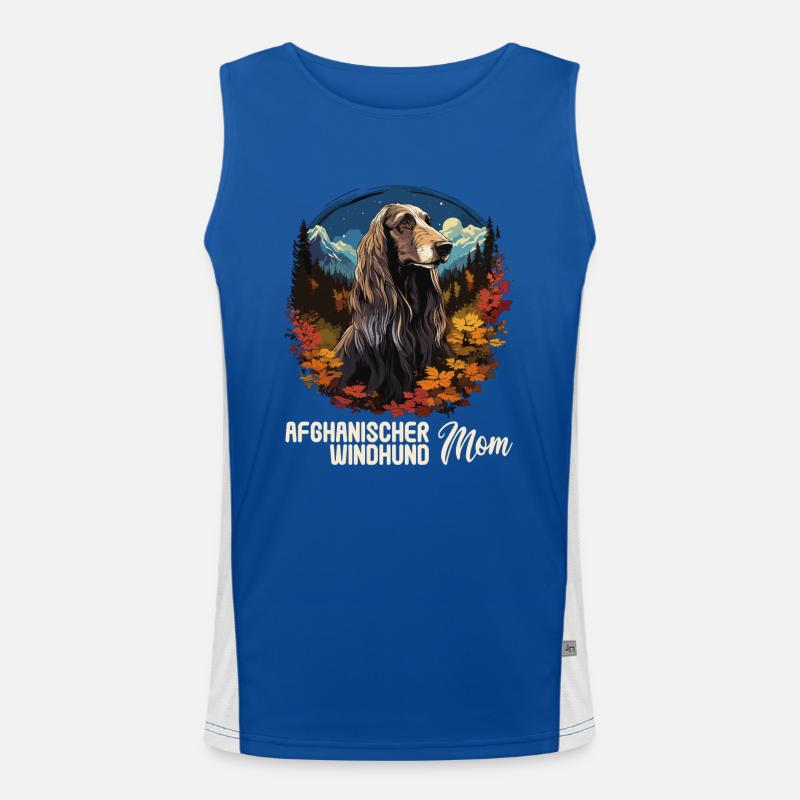Hund Afghanischer Windhund Funktionelles Kontrast-Tank Top für Männer 
