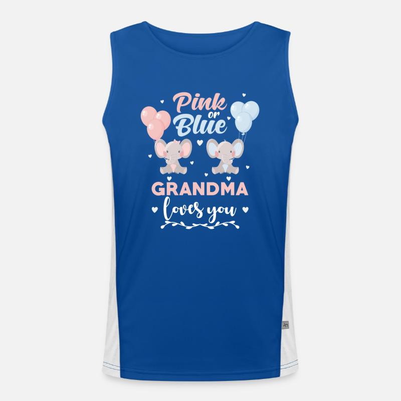 Rosa oder blauer Oma Elefant Funktionelles Kontrast-Tank Top für Männer 