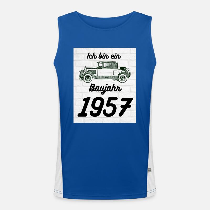 Oldtimer 1957 Funktionelles Kontrast-Tank Top für Männer 