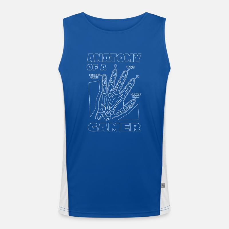 Zocker Anatomie eines Gamers Funktionelles Kontrast-Tank Top für Männer 