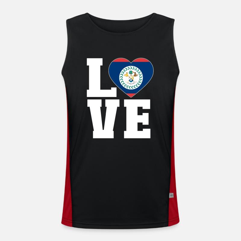 Belize Flag Belizean - Men's Functional Contrast Tank Top  - black/red