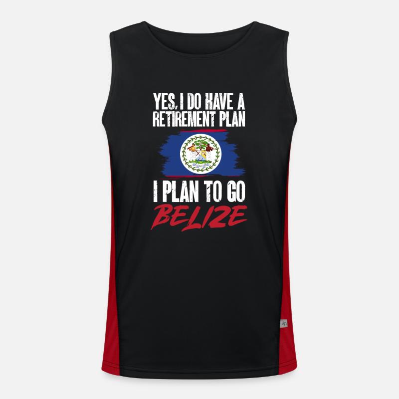 Belize Flag Belizean - Men's Functional Contrast Tank Top - black/red