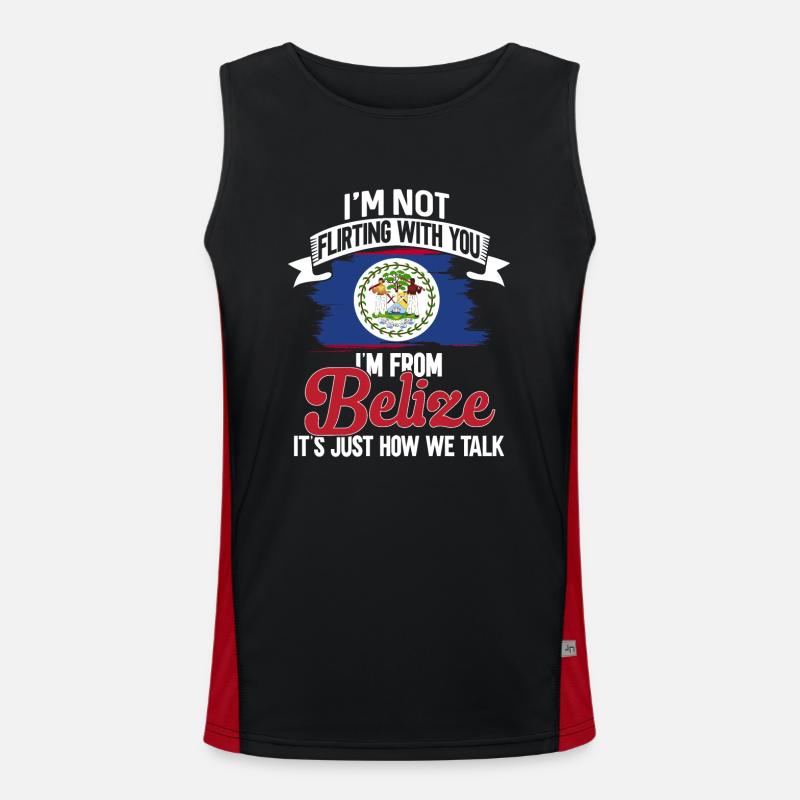 Belize Flag Belizean Men's Functional Contrast Tank Top 