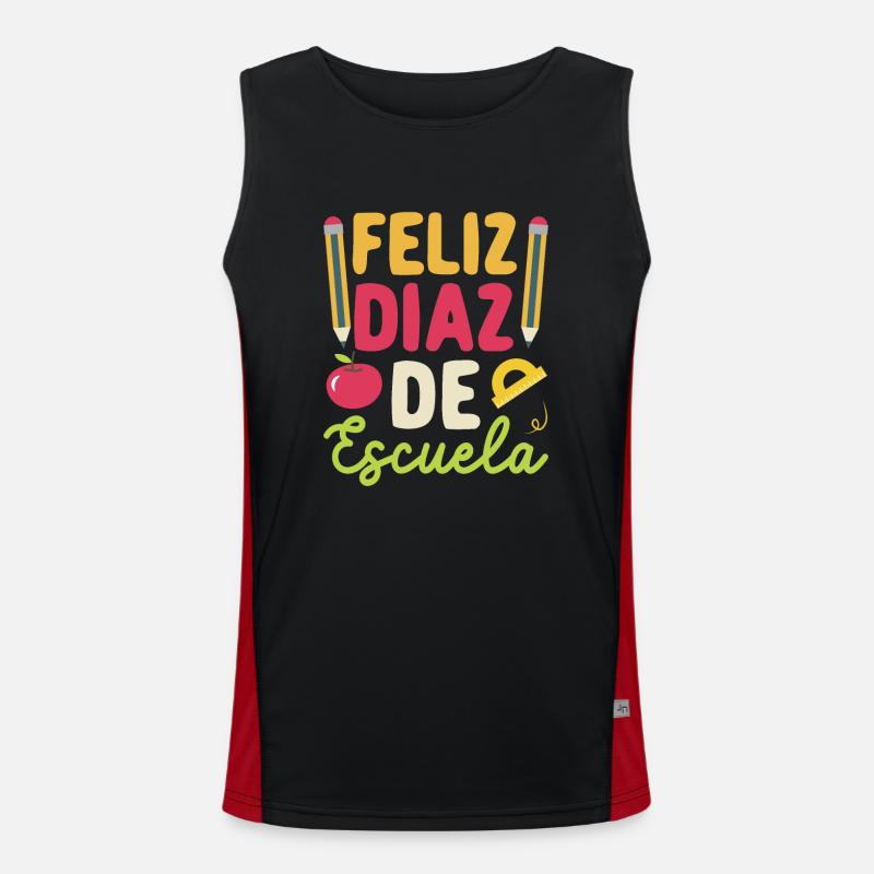 Feliz 100 Dias De Escuela Spanisch Happy 100th Day Funktionelles Kontrast-Tank Top für Männer 