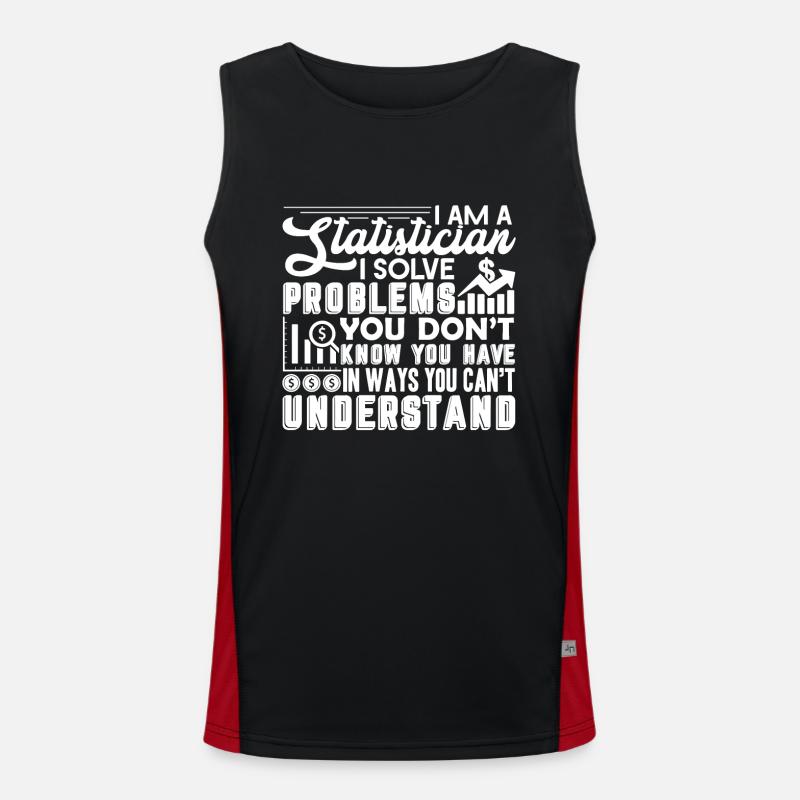 Statistician Statistician Solve Problems - Men's Functional Contrast Tank Top  - black/red