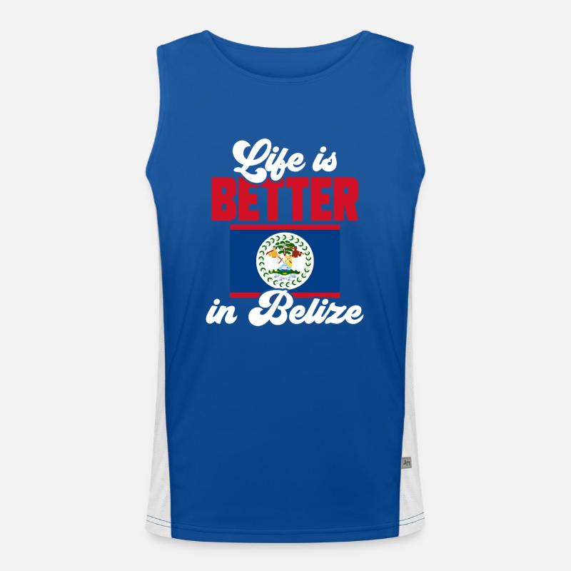 Belize Flagge Belizer Funktionelles Kontrast-Tank Top für Männer 