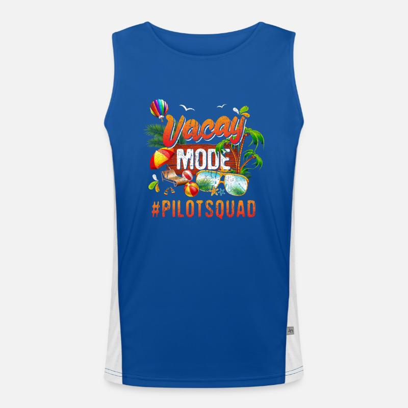 Pilot Vacation Group #Pilotsquad Funktionelles Kontrast-Tank Top für Männer 
