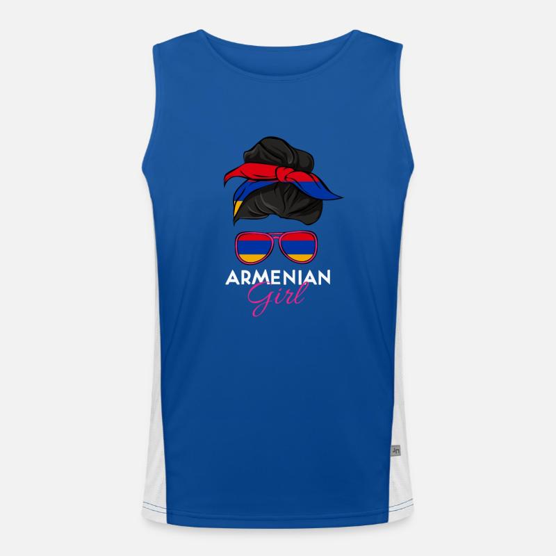 Armenisches Mädchen Funktionelles Kontrast-Tank Top für Männer 