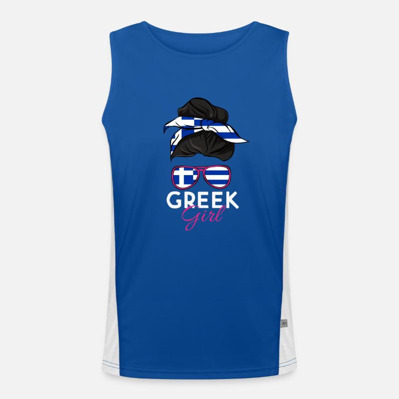 Griechisches Mädchen Funktionelles Kontrast-Tank Top für Männer 