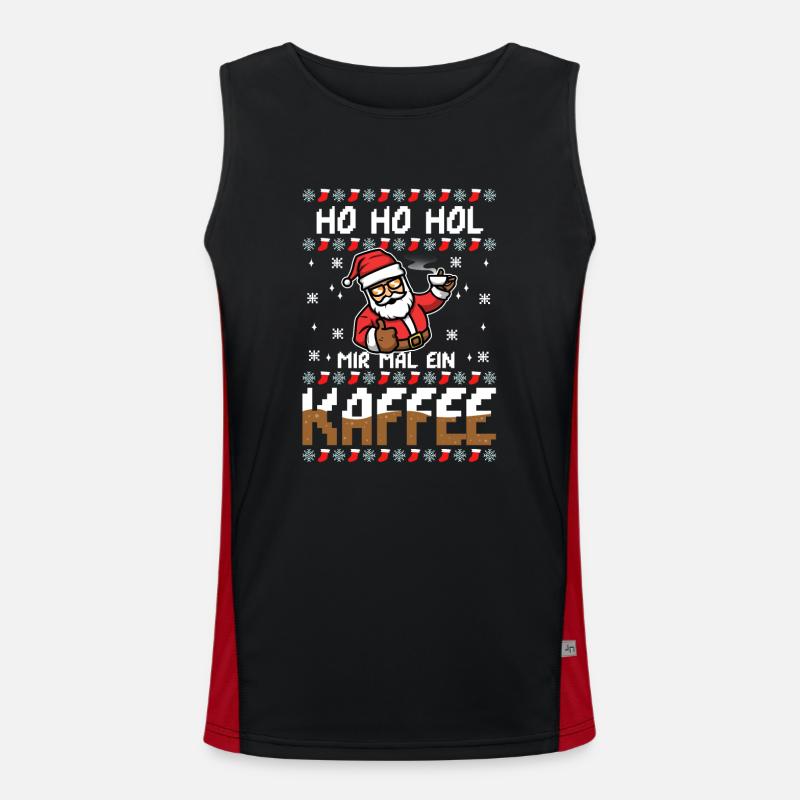 Ho Ho Hol mir mal ein Kaffee Funktionelles Kontrast-Tank Top für Männer 