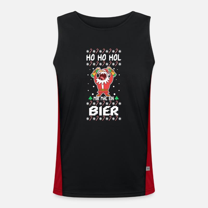 Ho Ho Hol mir mal ein Bier Funktionelles Kontrast-Tank Top für Männer 